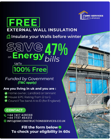 SMC ad creative: External wall insulation available in Luton